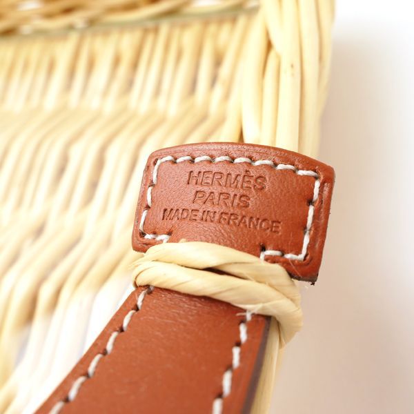 HERMES ピクニックトレイ オズレ 天然素材 柳材 ガラス