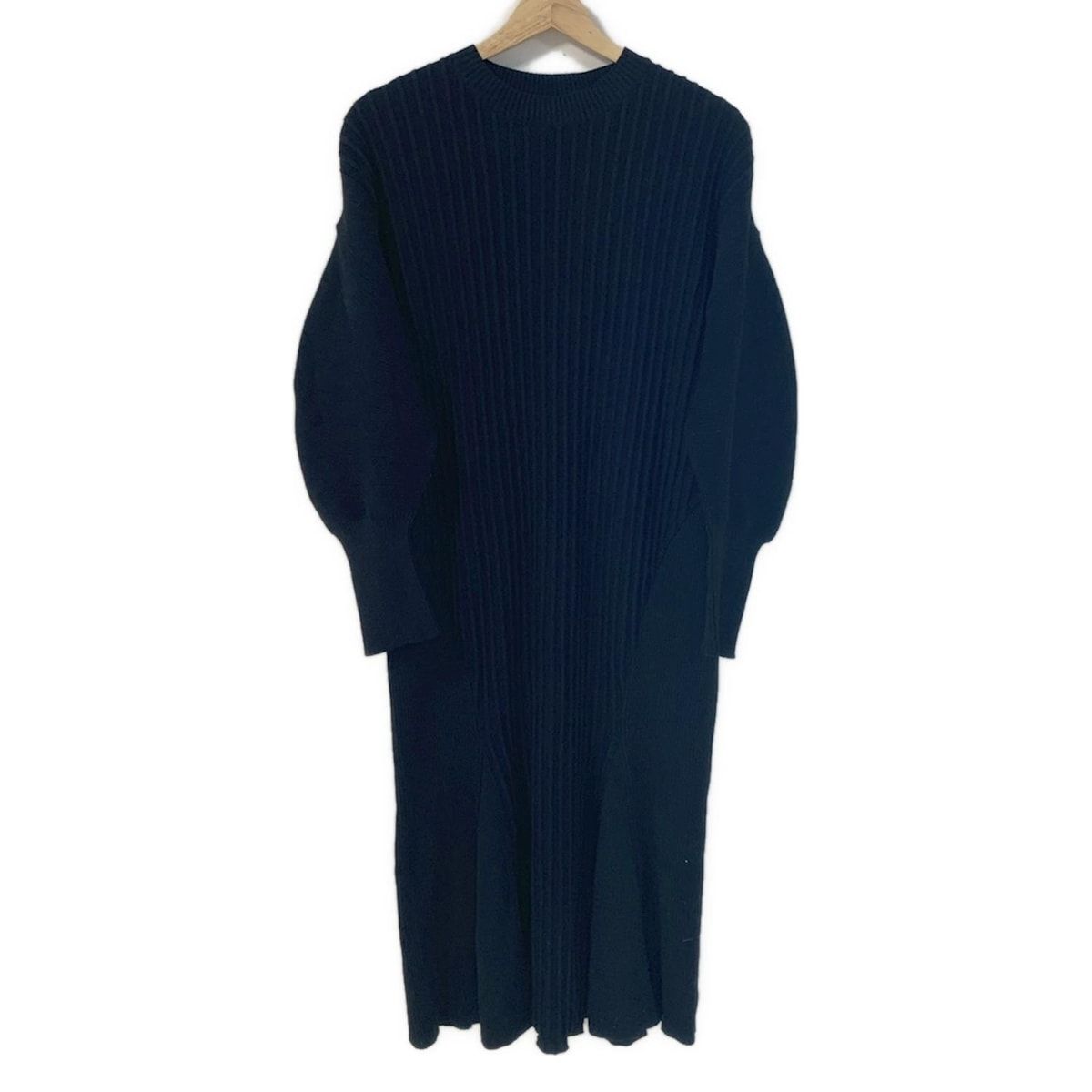 AKIRA NAKA アキラナカ ワンピース サイズ2 M レディース - ダークネイビー 長袖 ロング ニット