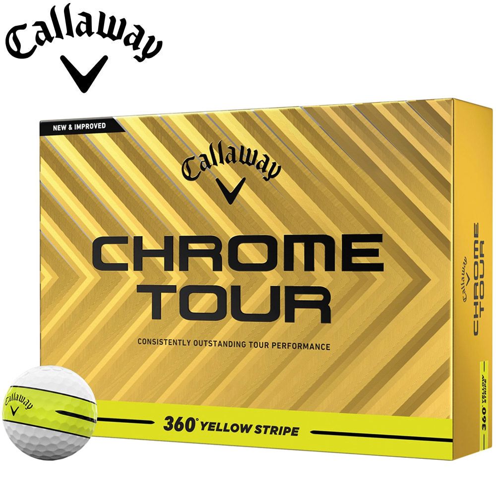 【新品未使用】キャロウェイ クロームツアー イエロー 1ダース キャロウェイ CHROME TOUR X 360° YELLOW STRIPEボール 1ダース