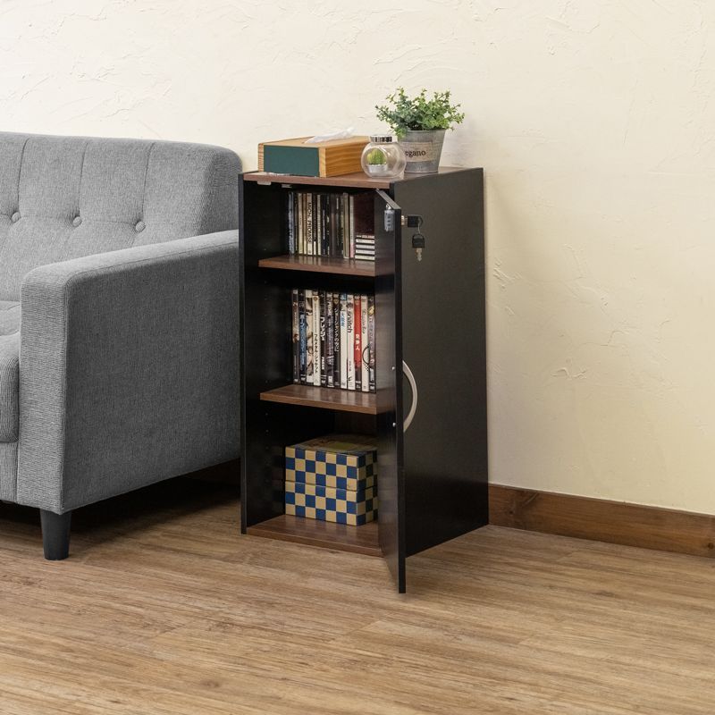 シェルフ 鍵付きシェルフ 3段ラック 扉付き 鍵付き カラーボックス 組み立て式