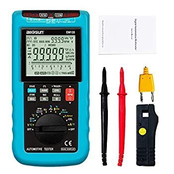 ALLOSUN 自動車デジタルマルチメーター 5桁オートレンジ DMM RPM 自動車診断テスター EM135