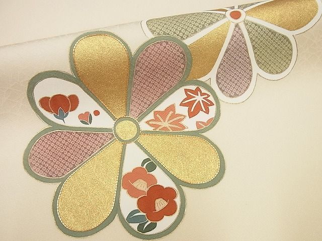 平和屋1□極上 九寸名古屋帯 駒刺繍 舞花文 金彩 逸品 未使用4s506 - メルカリ