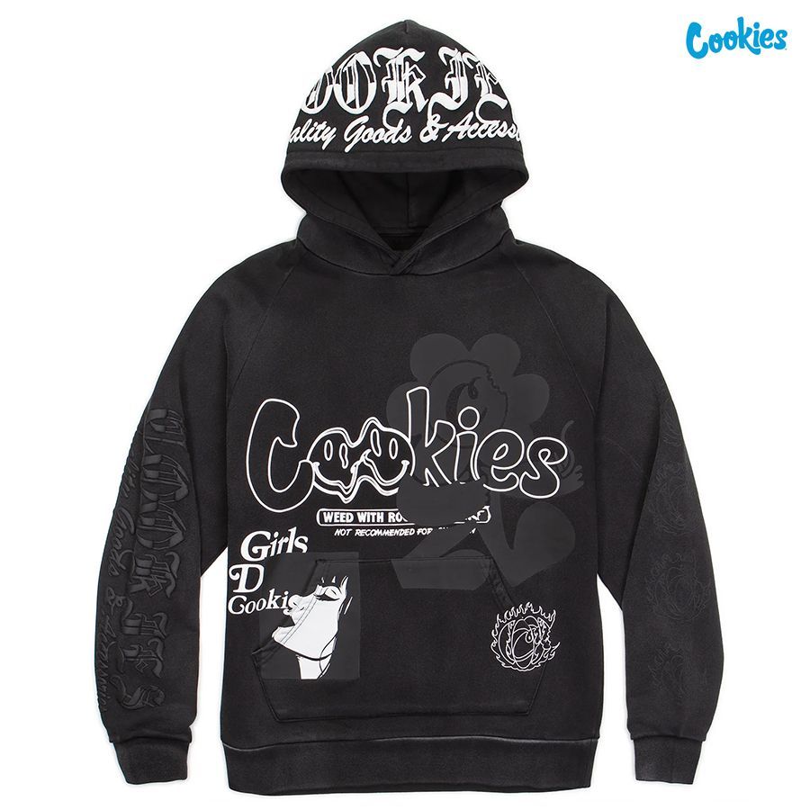 COOKIES FLORIST PULLOVER HOODIE【WASH BLACK】(クッキーズ アパレル 