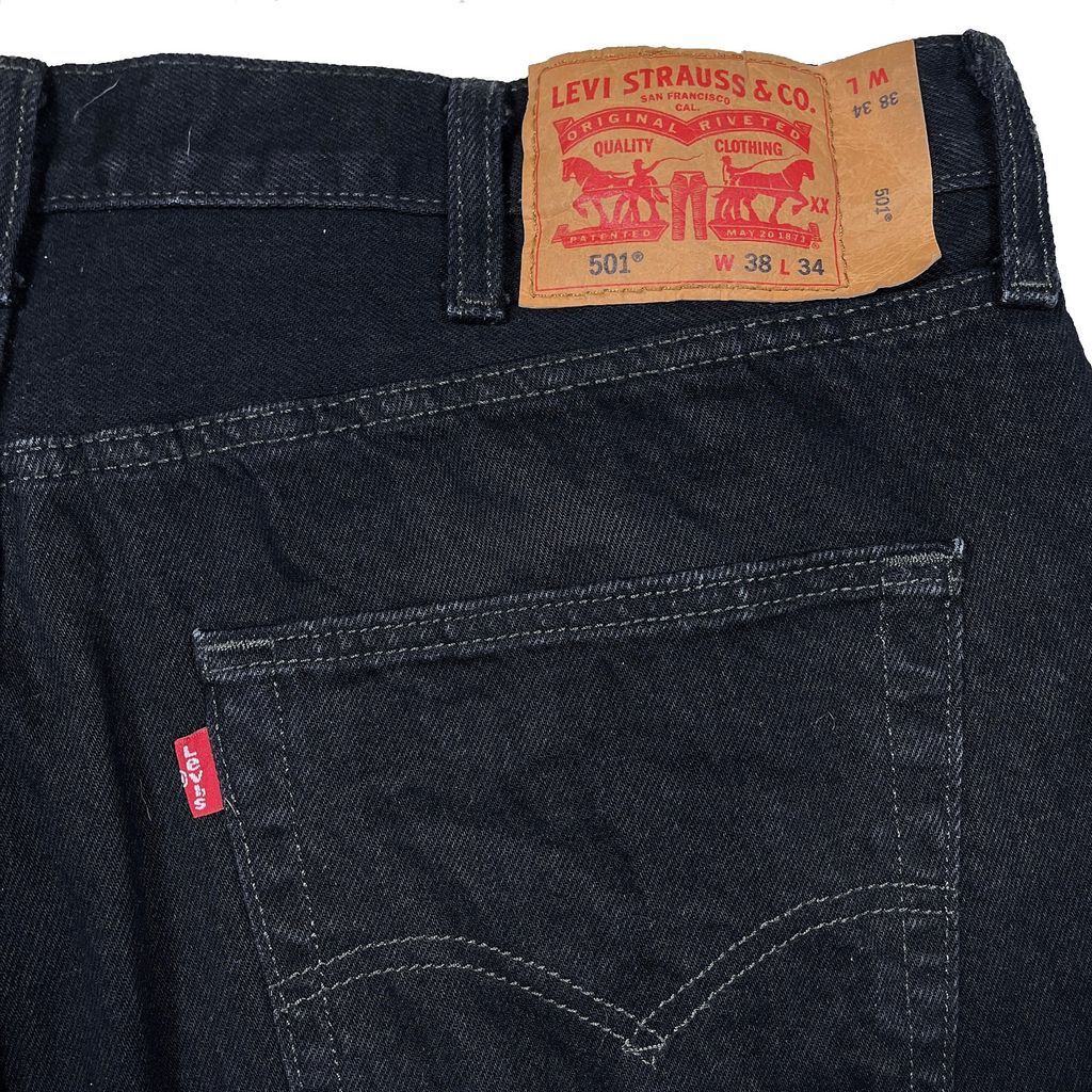 ⑩501 W38 L34 Levi's Black denim pants LEVI'S 501 Straight-Leg