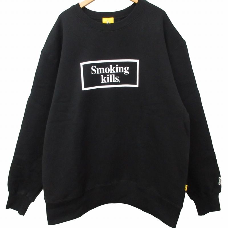 FR2 極美品 Smoking kills スウェット トレーナー プリント ロゴワッペン ヘビーウエイト 裏起毛 黒 ブラック XLサイズ -  メルカリ