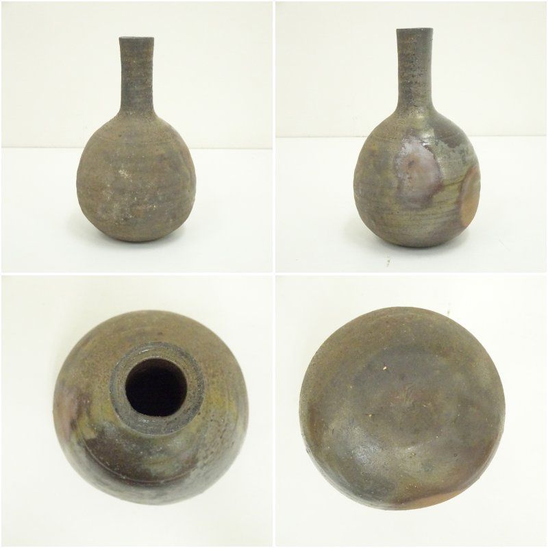 備前焼 稲荷作造 砧花入（共箱） 花入れ 茶道 茶道具 花瓶 花器