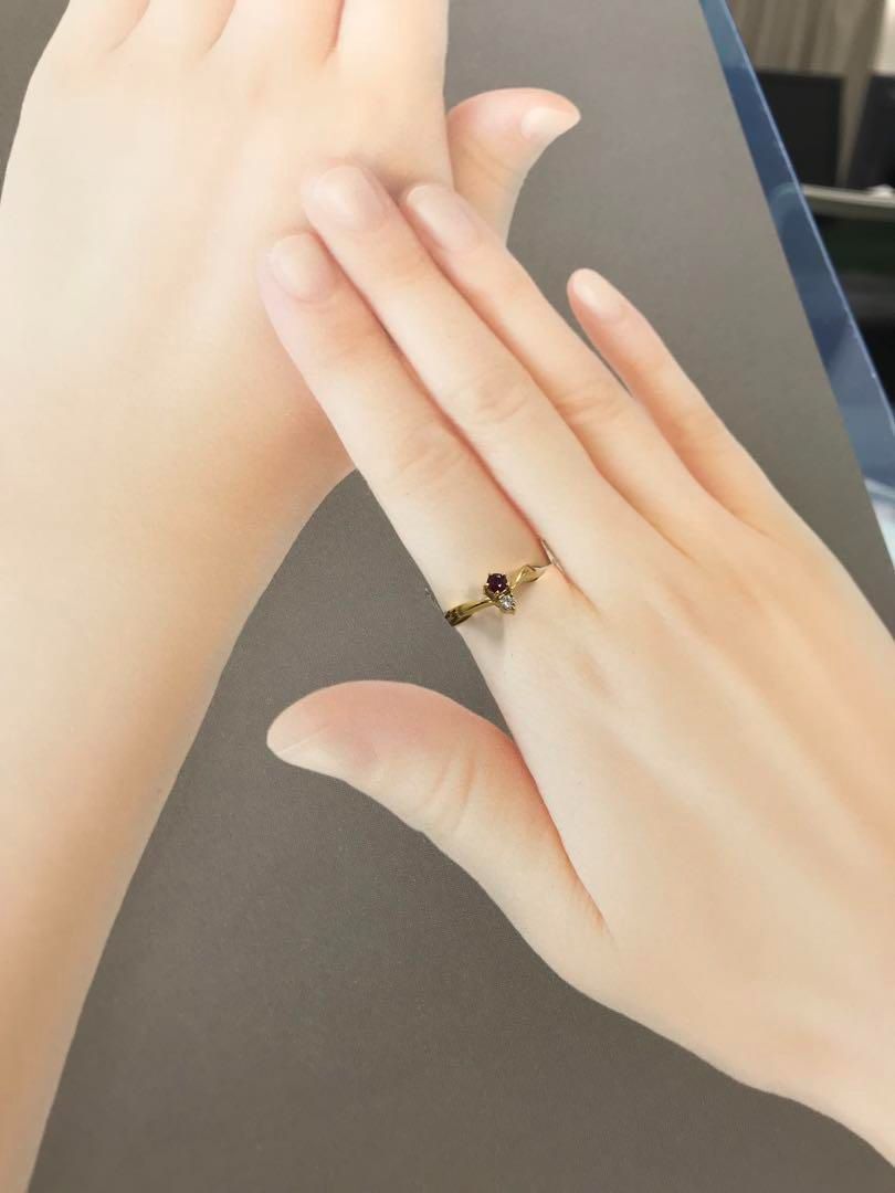 MIKIMOTO ミキモト リング YG ルビー ダイヤ 7号 指輪 MIKIMOTO