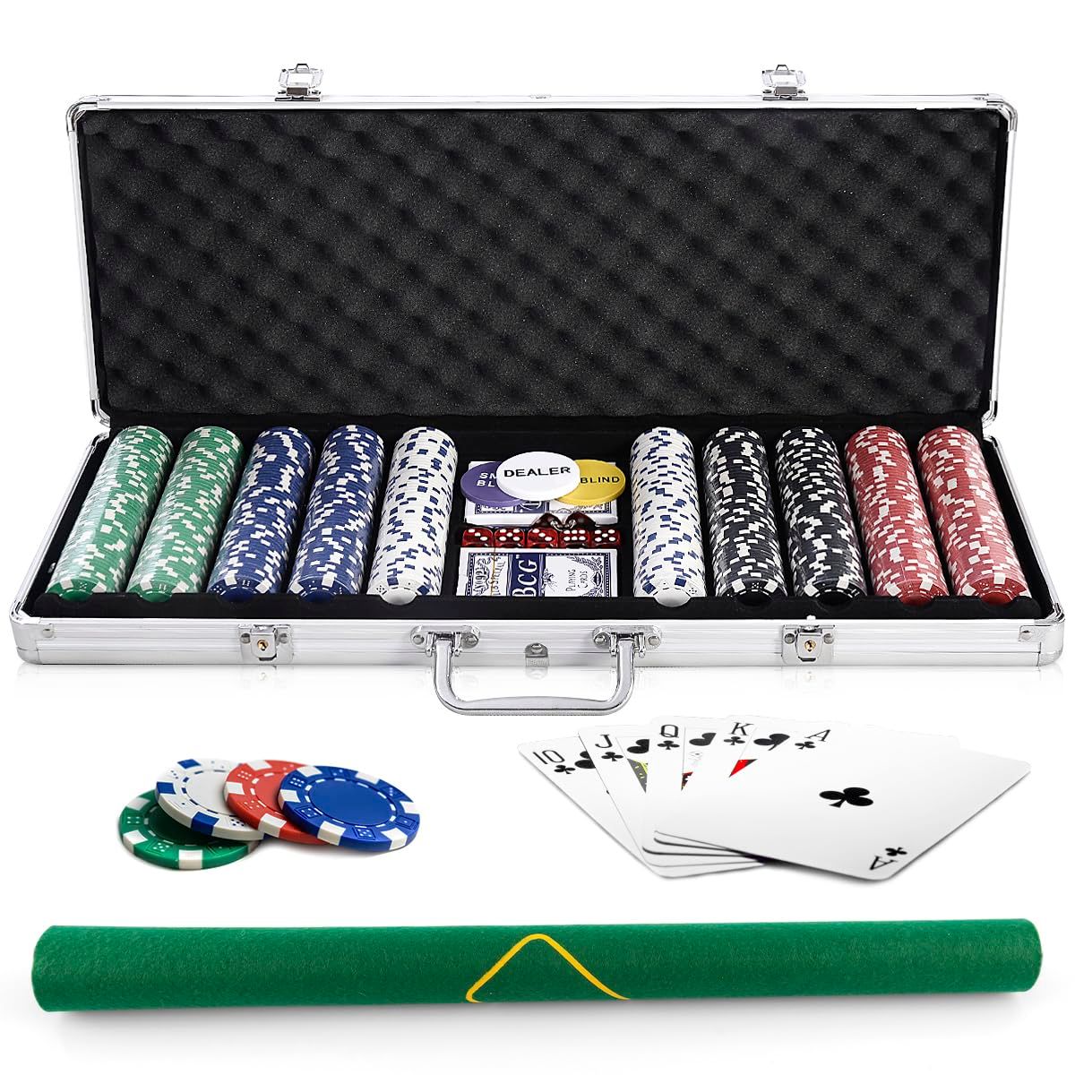 即日発送GIANTEX ポーカーチップ 500枚 5色 数字なし カジノ11g