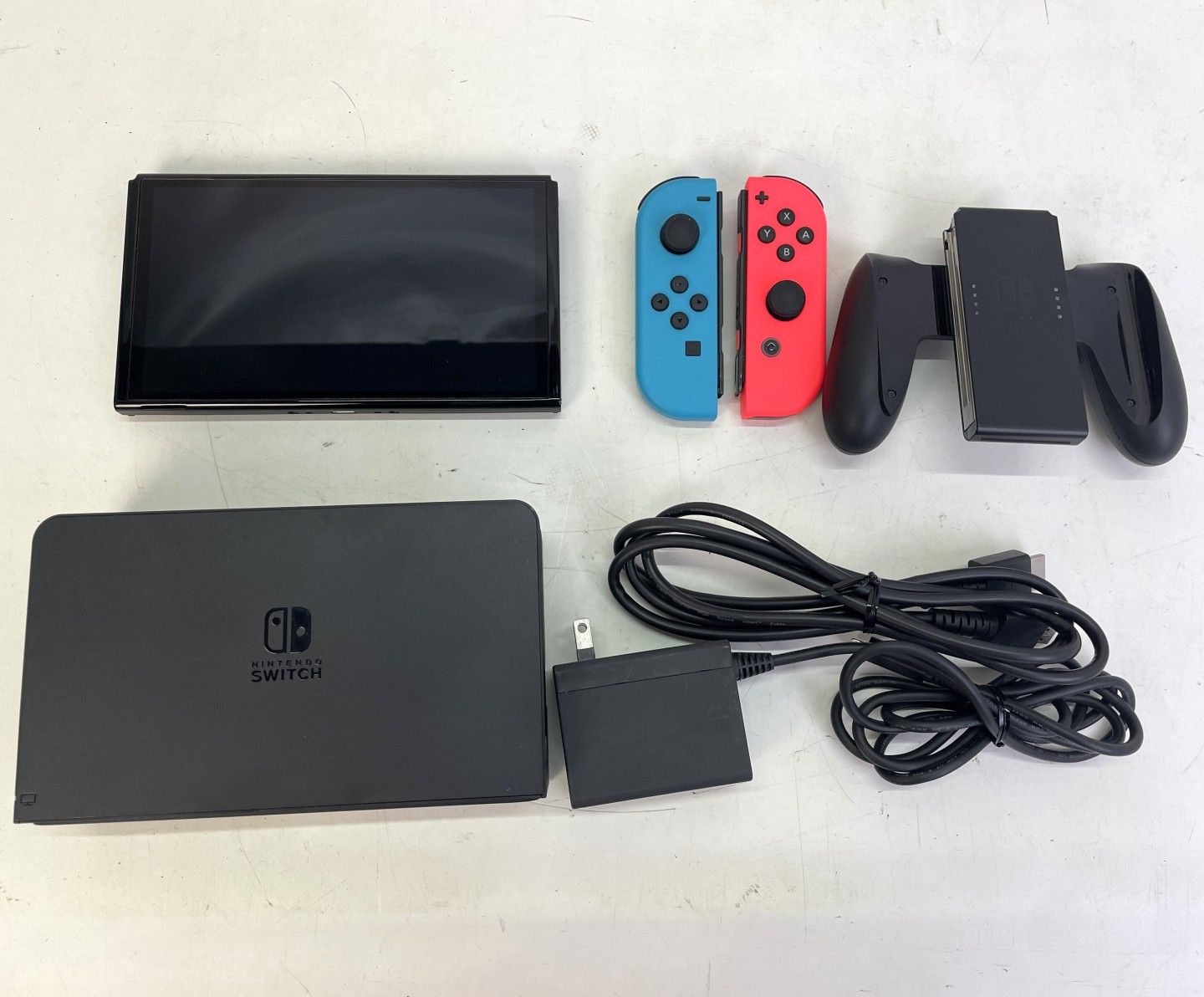 01w-4223 〇 Nintendo Switch 有機ELモデル本体 Joy-Con ネオンブルー|ネオンレッド 動作 済み