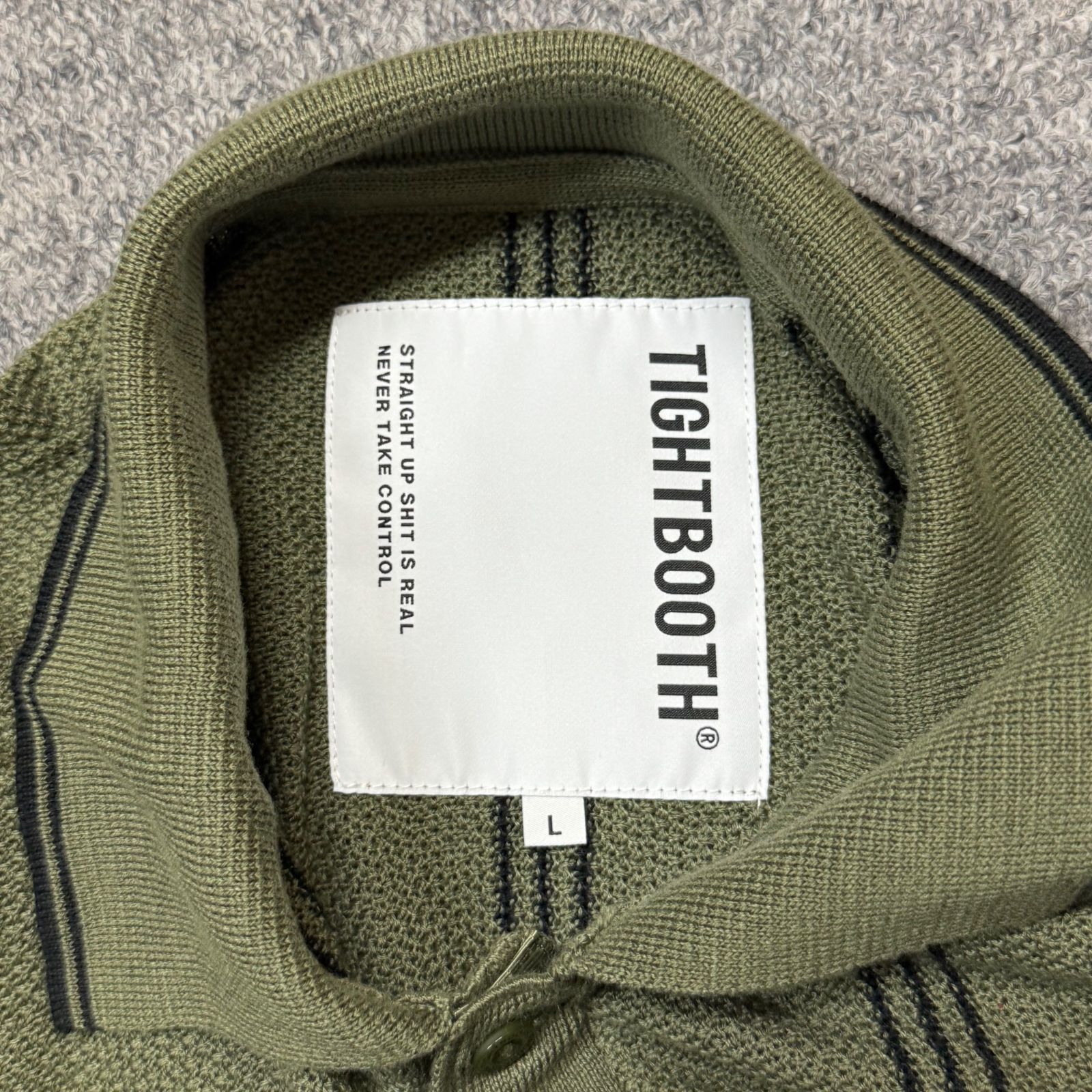TIGHTBOOTH ストライプ ニットポロシャツ M 24SS STRIPE KNIT POLO - TIGHTBOOTH® タイトブース オフィシャル