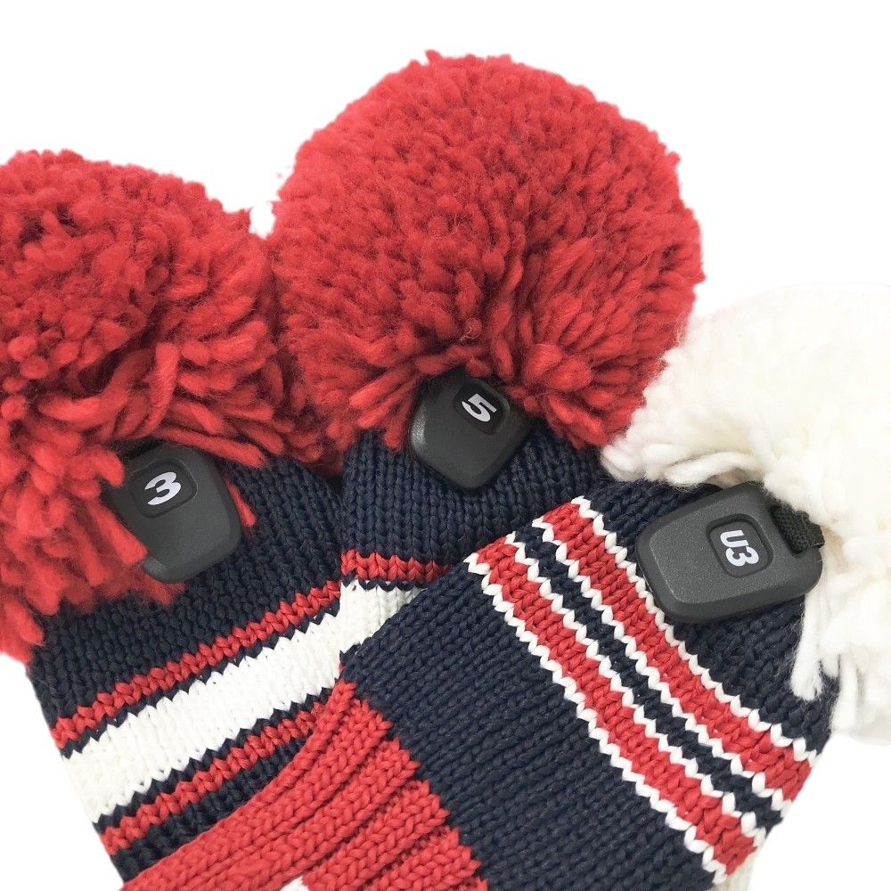 【即決】BEAMS GOLF ビームスゴルフ ヘッドカバー ネイビー系 パター ピン型 [240001299457]【中古】ゴルフウェア BEAMS GOLF ビームス ゴルフ ヘッドカバー 3点セット ネイビー 緑