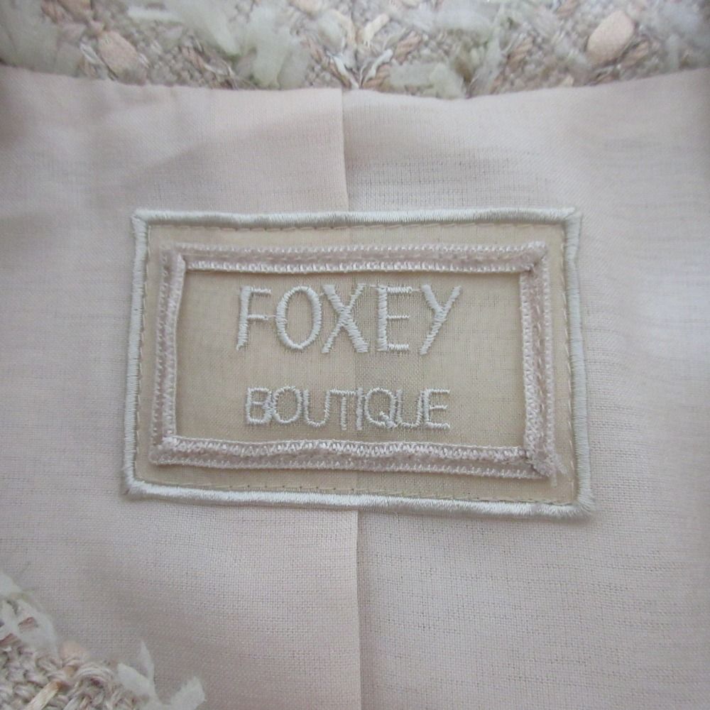 FOXEY BOUTIQUE フォクシーブティック ジャケット ベージュ 40 美品 FOXEY BOUTIQUE フォクシーブティック Jacket Peach Shake