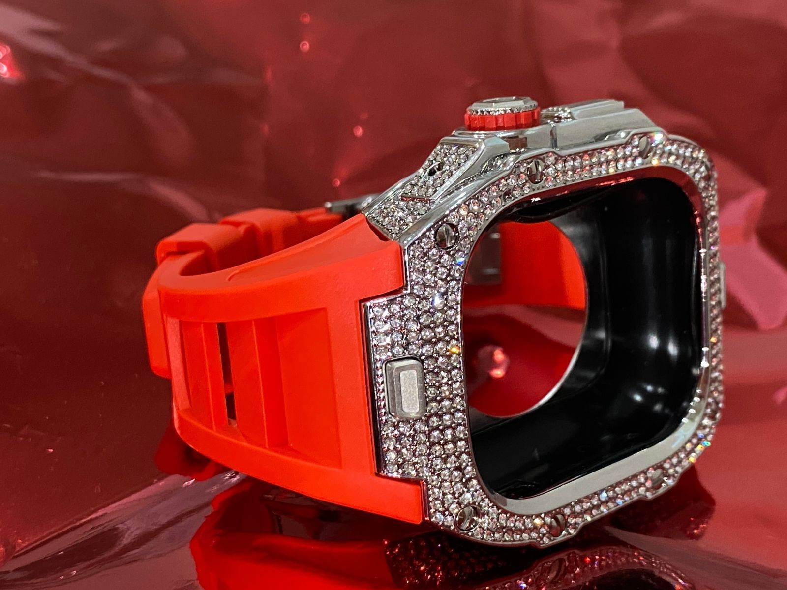 4544/カーボン︎アップルウォッチカバーベルトバンドAppleWatchラバー 23⁄カーボン⭐︎アップルウォッチカバーベルトバンドAppleWatchラバー