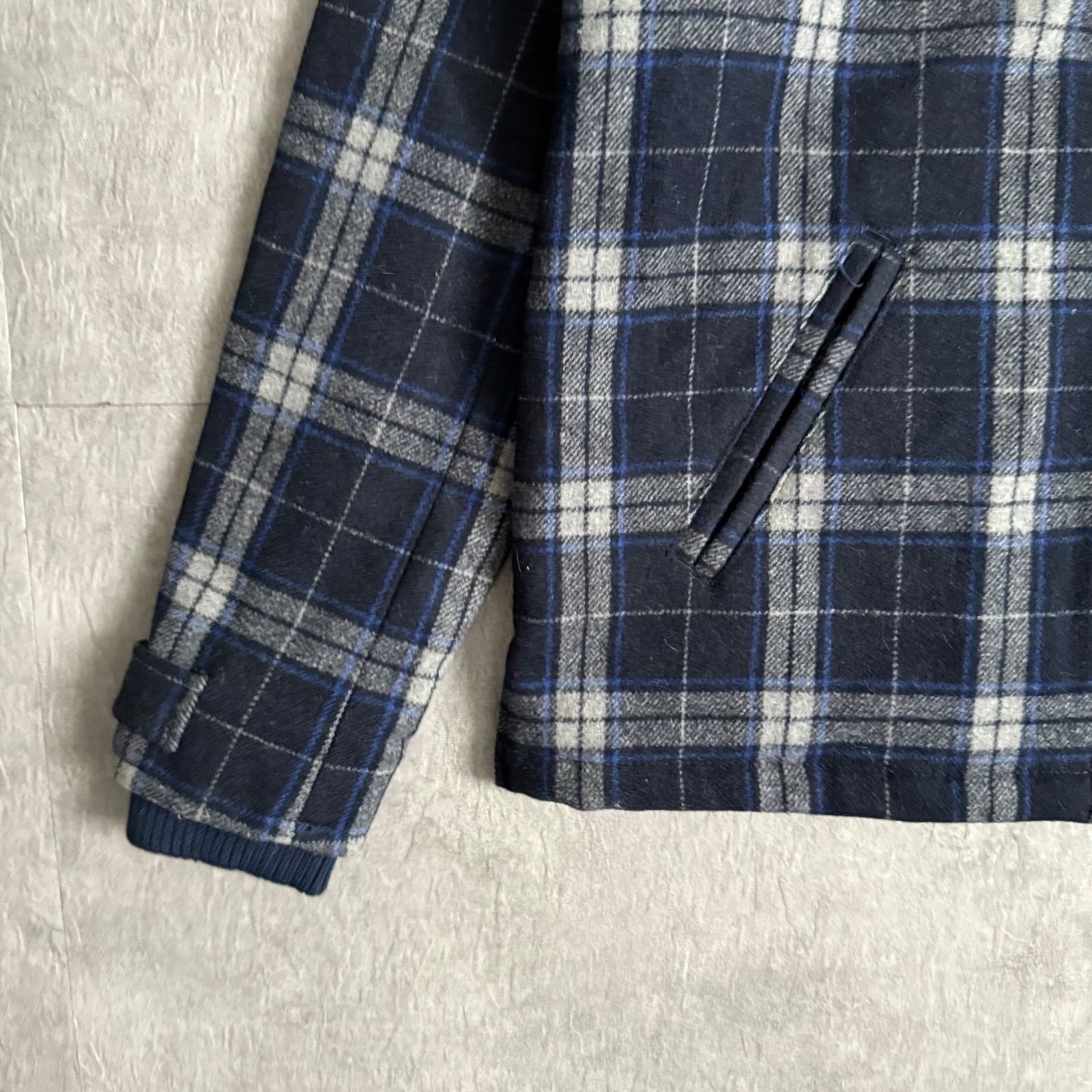 極美品✨RRL 開襟シャツ　三つ星　チェック　綿　ネイビー　XL 希少 90s 初期 三つ星 RRL 開襟シャツ チェック カスリ ダブルアール