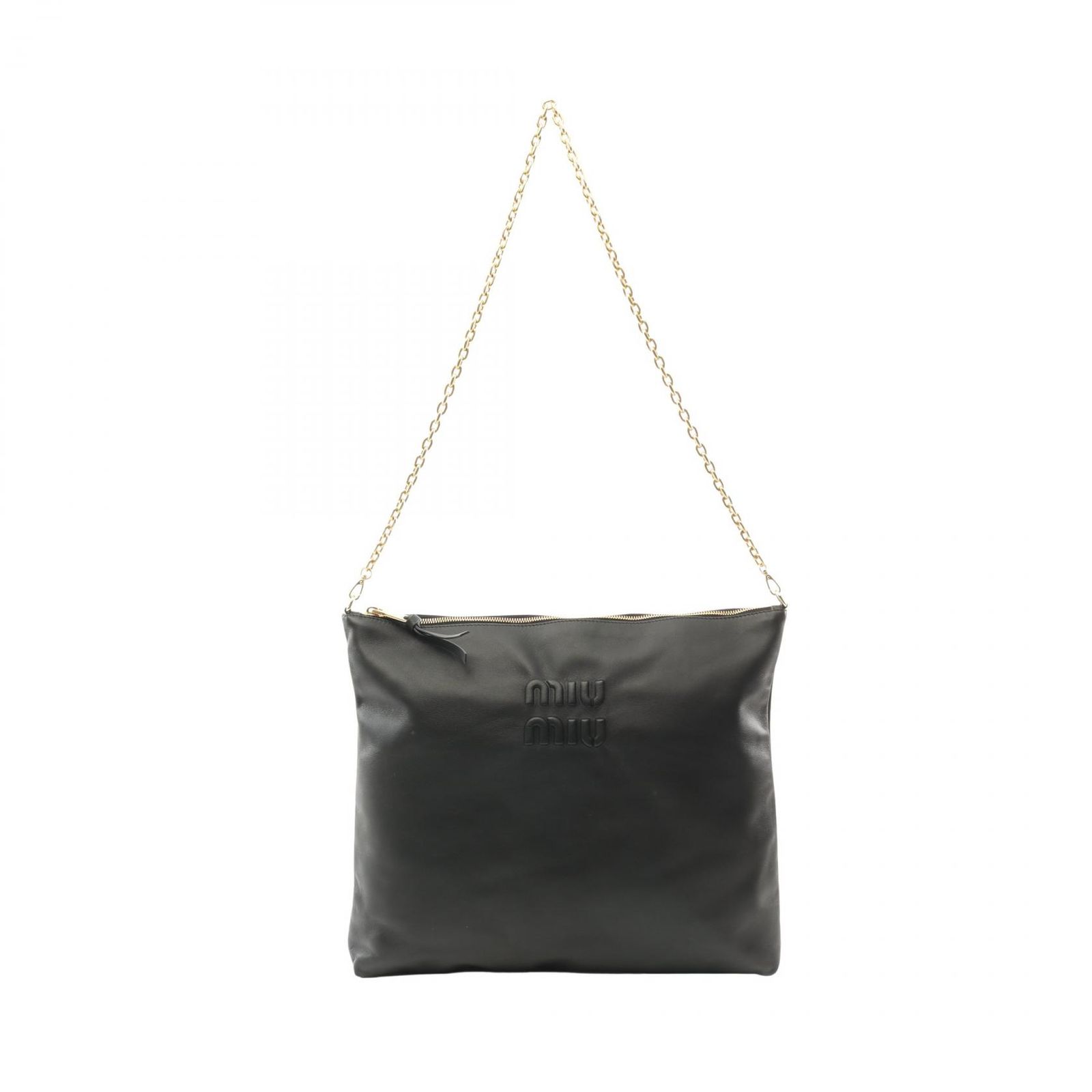 ミュウ ミュウ Miu Miu トートバッグ 5BC114 ブラック レザー エンボス 