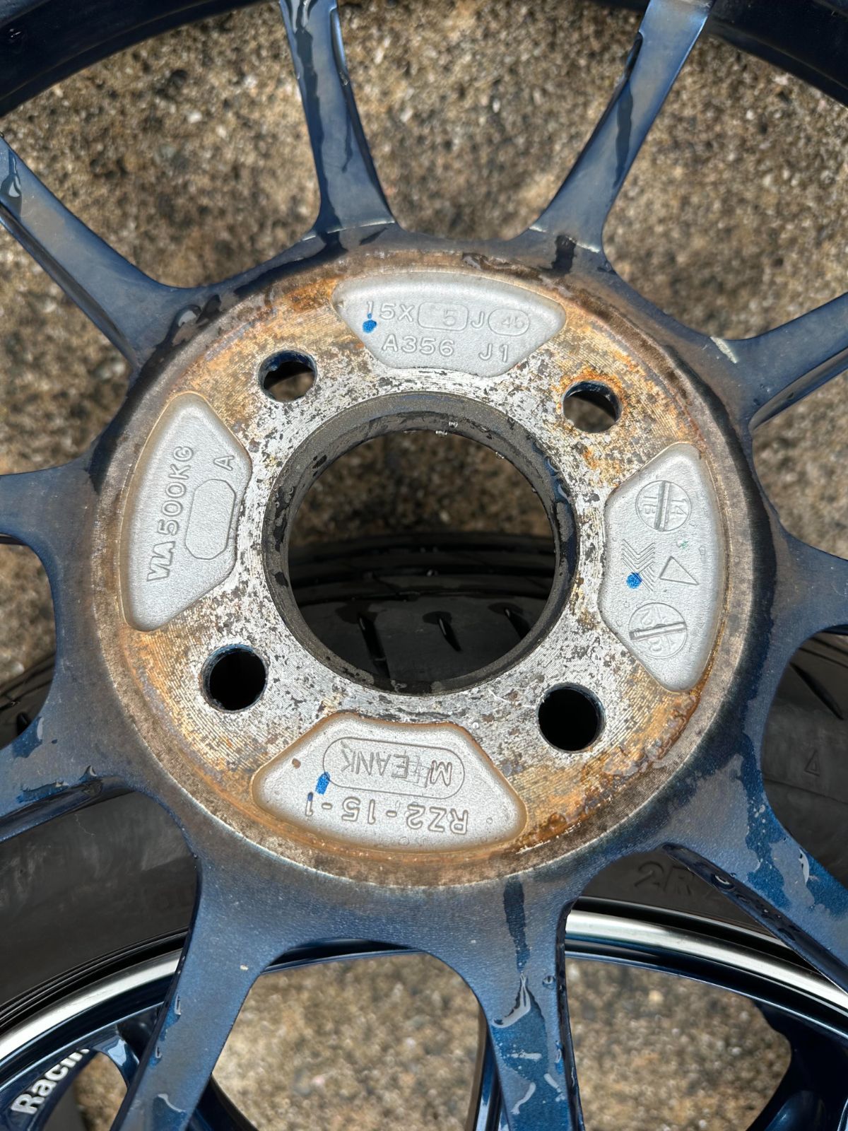 アドバンレーシング 15×5J 4穴 インディゴブルー RZ2 ポテンザ