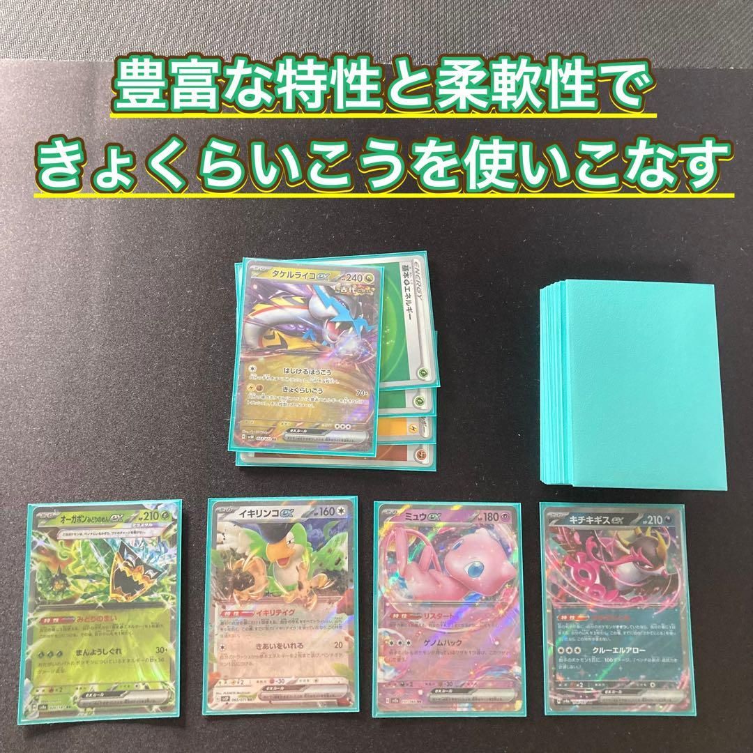【本格構築】タケルライコオーガポンデッキ・スリーブ入り☆調整パーツ付き【格安】 ☆【スリーブ60枚付き】タケルライコオーガポン 構築済みデッキ