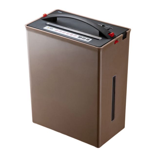 シュレッダー クロスカット 細断サイズ 5×43mm （細断くず圧縮タイプ）サンワサプライ PSD-AF1044N ハンドル部分を押し込んで細断くずを圧縮