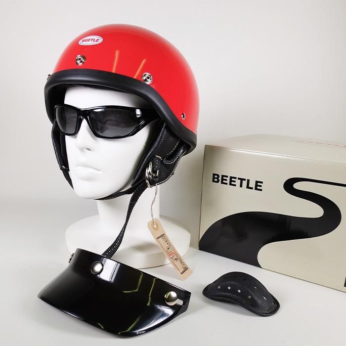 BEETLE|オーシャンビートル|SHORTY4|ショーティ4|アイボリー|ブラック|オレンジ|マルーン|レッド|ビートル|ヘルメット|HALF HELMET|半キャップ