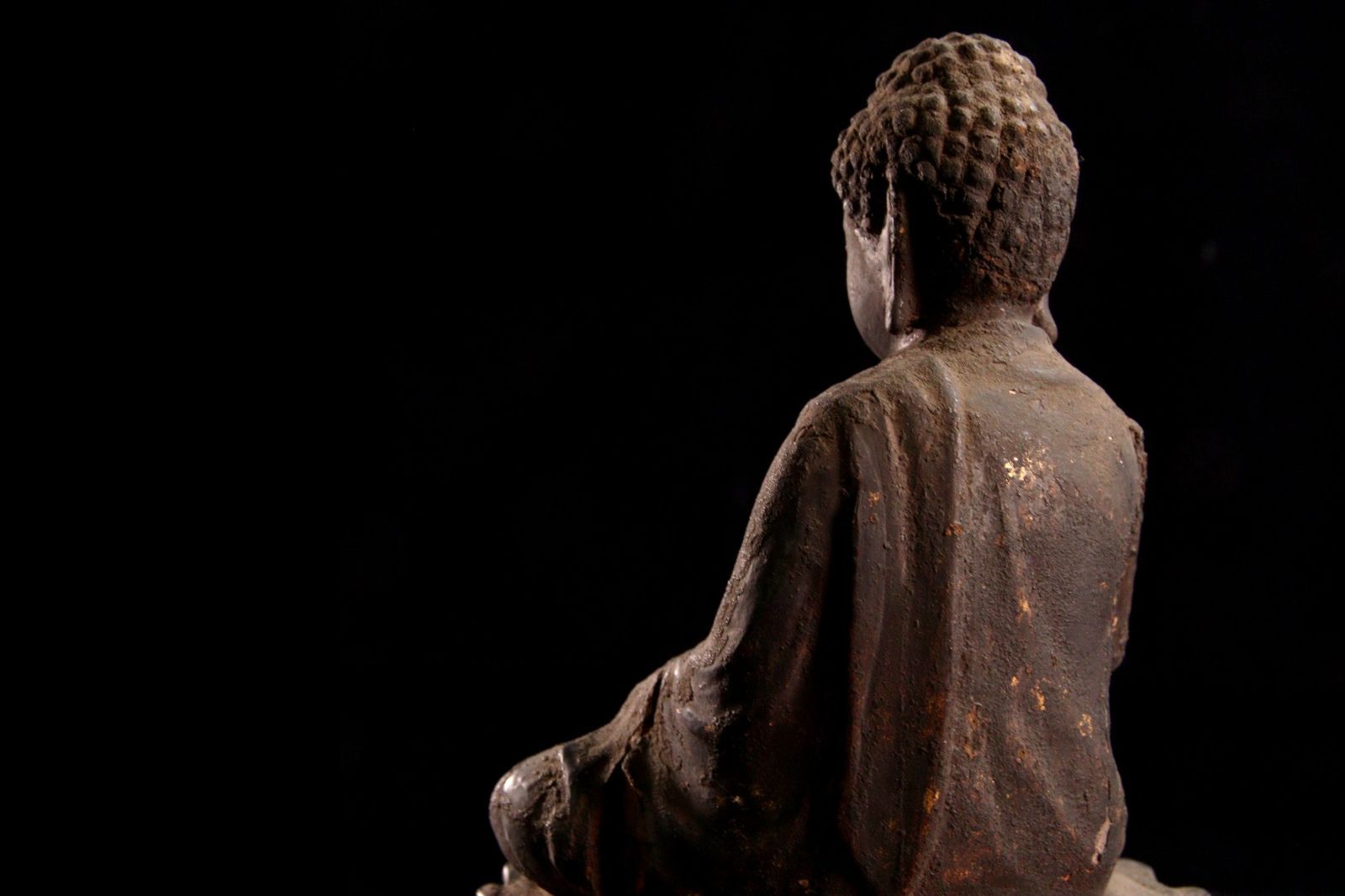時代 厨子入 木彫 釈迦如来坐像 21.5cm 仏像唐物骨董 仏教美術