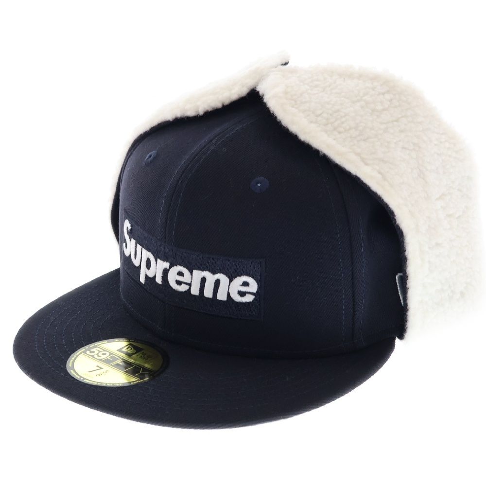 SUPREME (シュプリーム) 21AW ×NEW ERA Earflap Box Logo Cap ニューエラ イヤーフラップ ボックスロゴ刺繍  6パネル フライトキャップ 帽子 ネイビー G2711182021 - メルカリ