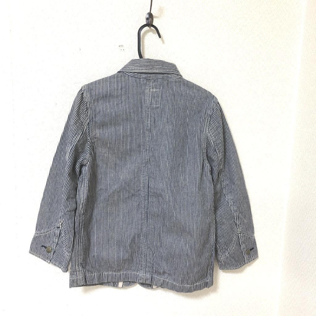 GAP KIDS ギャップ デニムジャケット 120 ヒッコリーストライプ ジージャン 子ども服 キッズ 男の子 女の子 春秋 美品