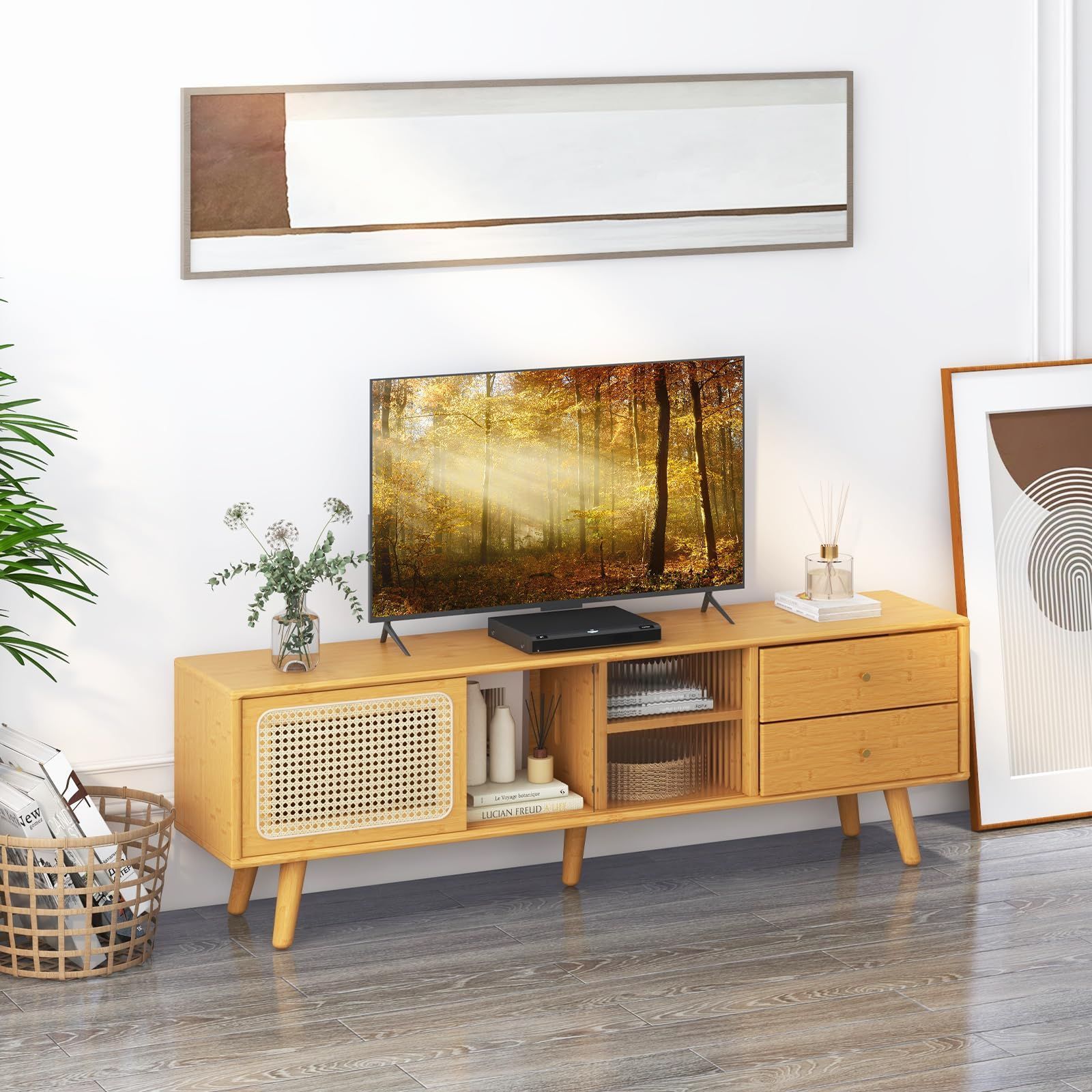 COSTWAY テレビ台 テレビボード ローボード 32型～65型のテレビ