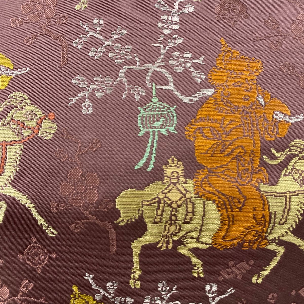袋帯 美品 逸品 龍村平蔵 落款 清遊錦 本袋 人物 馬 金銀糸