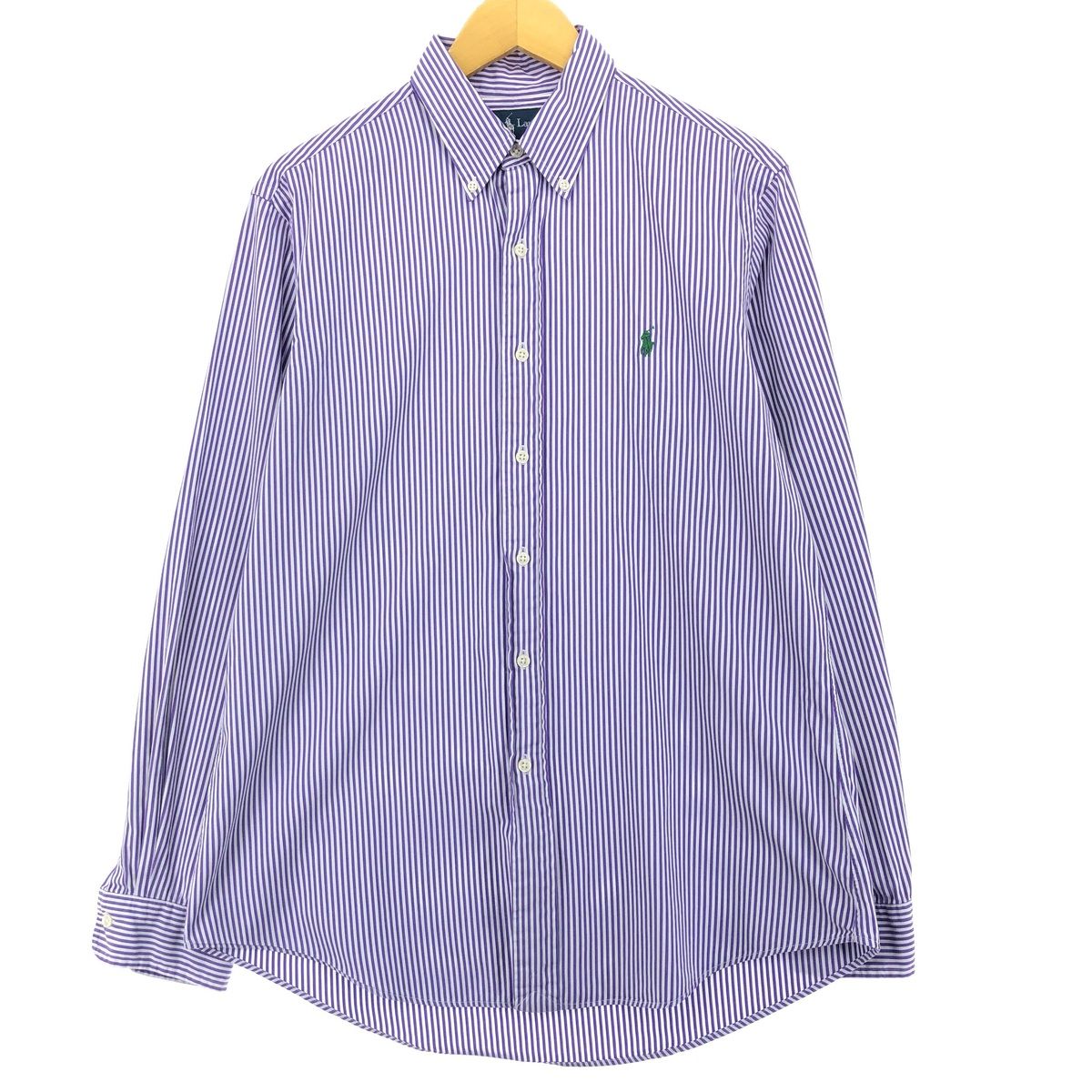 古着 ラルフローレン Ralph Lauren CUSTOM FIT 長袖 ボタンダウンストライプシャツ メンズL/eaa451741