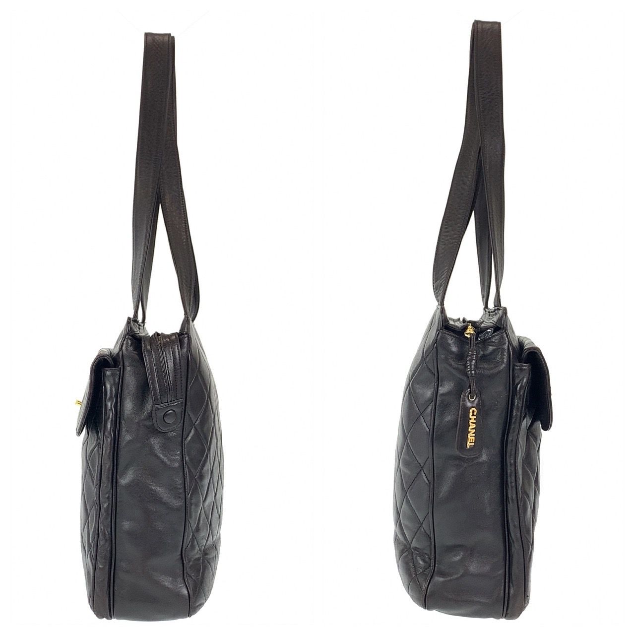 CHANEL シャネル マトラッセ ターンロック ブラック 黒 ラムスキン