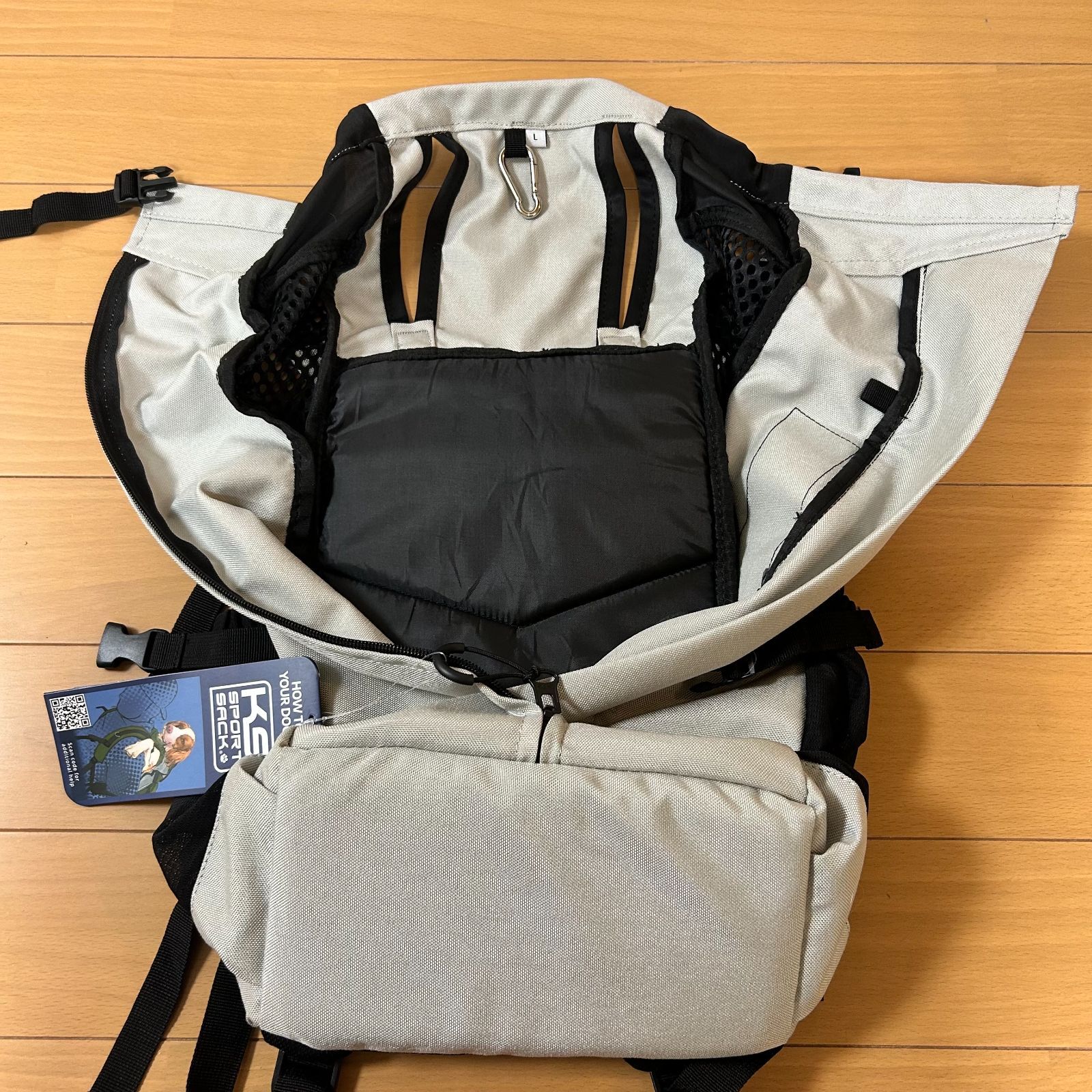 K9 Sport Sack （K9スポーツサック） ペット 犬 小型・中型 キャリーバッグ バックパック 収納バッグ付きの前向き  調節可能なバッグ 通気性 獣医師の推奨（大、エアプラス ライトグレイ） SHOP ReEN メルカリ