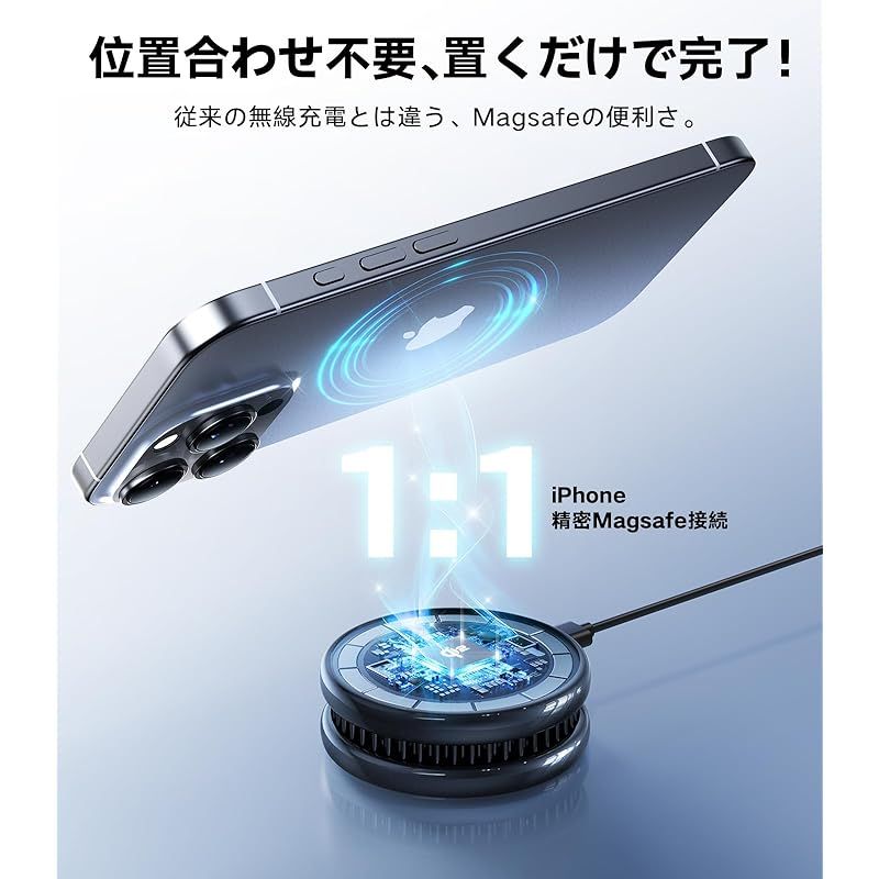 TORRAS Ostand PolarCircle 画期的 瞬間冷却 マグセーフ充電器 Qi2認証 急速充電 ペルティエ素子 ワイヤレス充電器 ファン搭載 静音 360°回転スタンド スマホ熱対策 タイプc 折りたたみ式 置くだけ iPhone17 16 0 USTAUSTRALIA_COM_AU