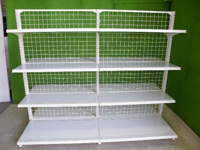 コクヨ製 H180cm×W90cm 2連結片面4段什器 キックプレート無し□陳列