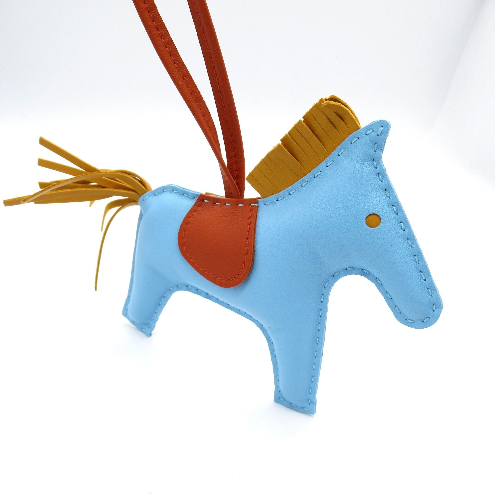 エルメス HERMES チャーム ロデオMM セレステ/カーネリアン/ナチュラル