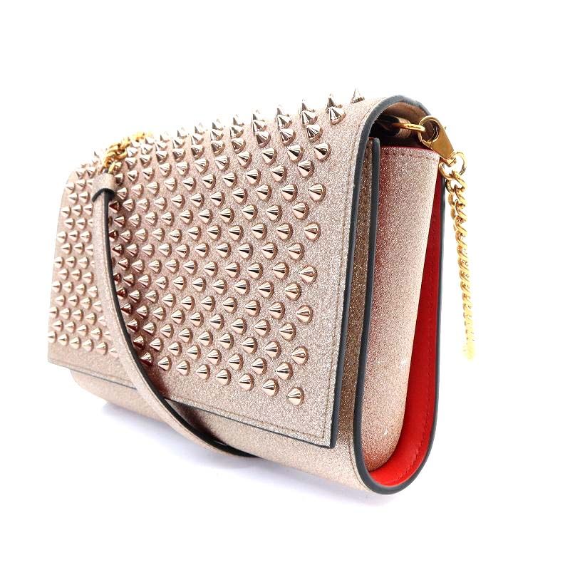 Christian louboutinルブタンパロマスタッズレザークラッチバッグ 