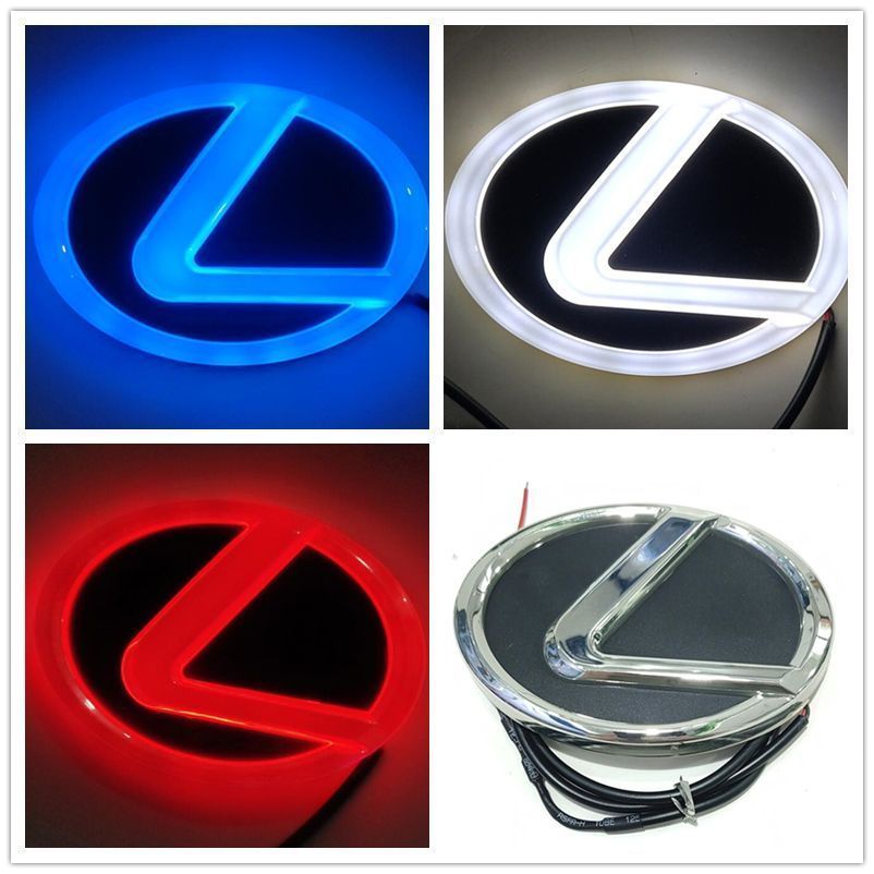 新品！レクサス LEXUS 4D LEDエンブレム 交換式 12.5cmX9.2cm ブルー/ホワイト/ レッド 3色選択 GS300 ES300 ES240 DS350 LS270 RX450h CT200h EX250
