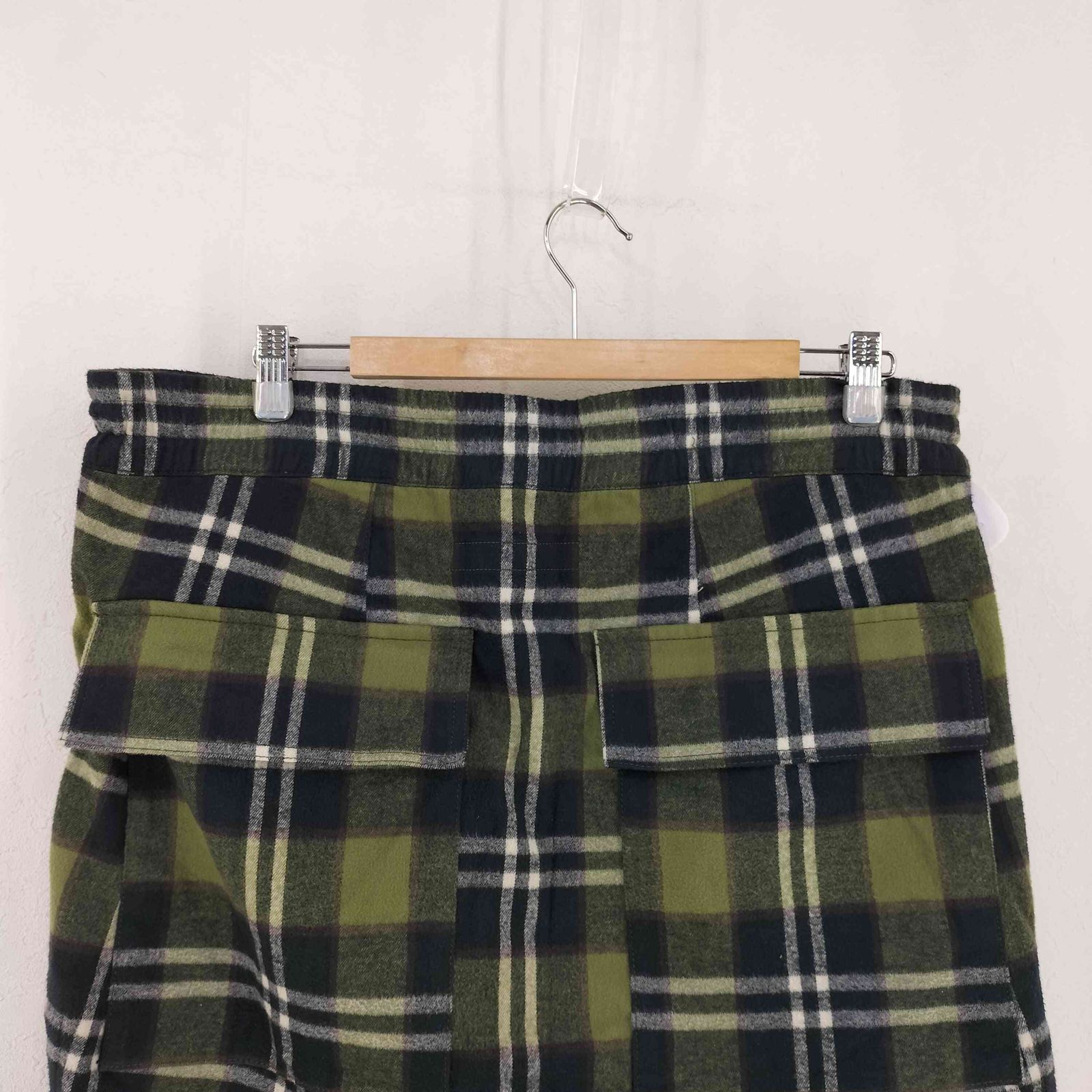 A.F ARTEFACTサルエルパンツ 緑と黒のチェック柄 A.F ARTEFACTサルエルパンツ 緑と黒のチェック柄