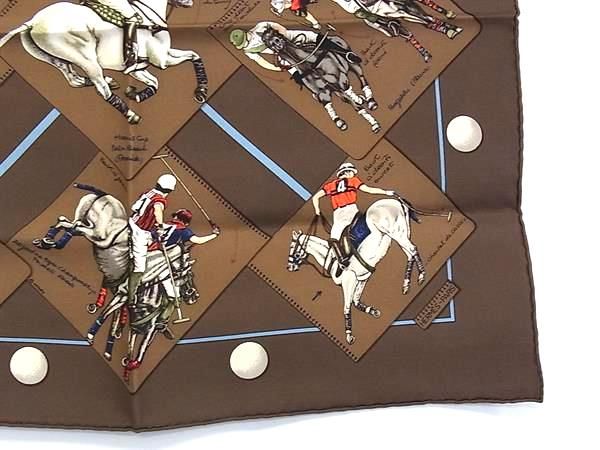 □極美品□ HERMES エルメス LE MONDE DU POLO 【ポロの世界】カレ45  