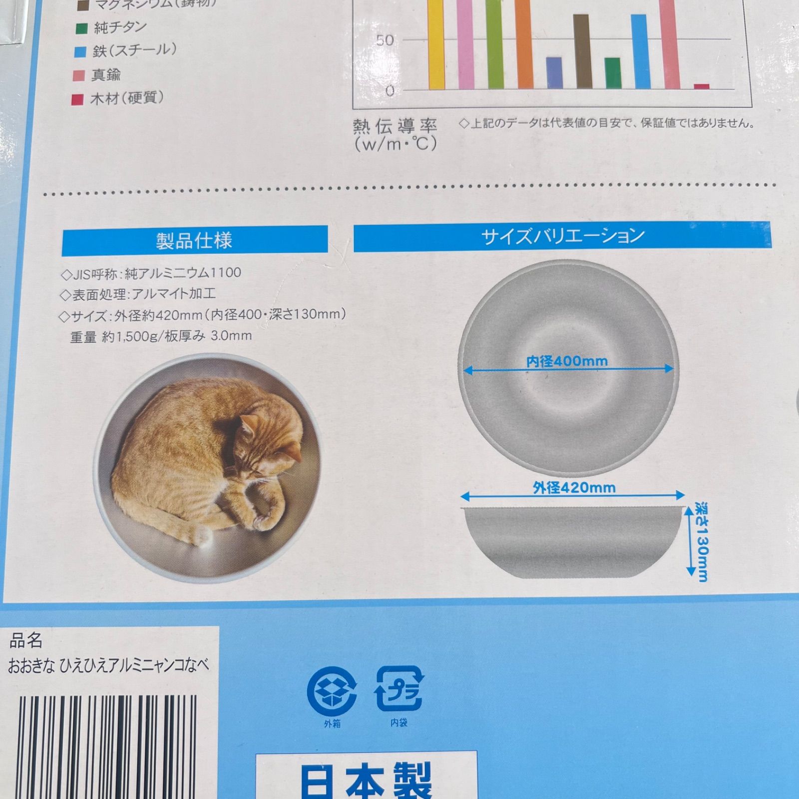 大きなひえひえアルミニャンコ鍋