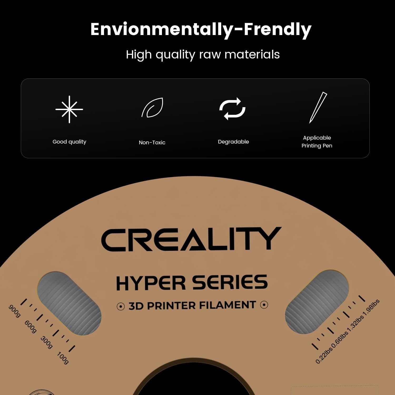 新着商品 Creality Hyper PLAフィラメント 高速 1.75mm 1KG 高速印刷 専門フィラメント 印刷速度30-600mm/sサポート 3Dプリンター フィラメント PLA 分解性 環境に優しい FDM 3Dプリンター用フィラメント Ende