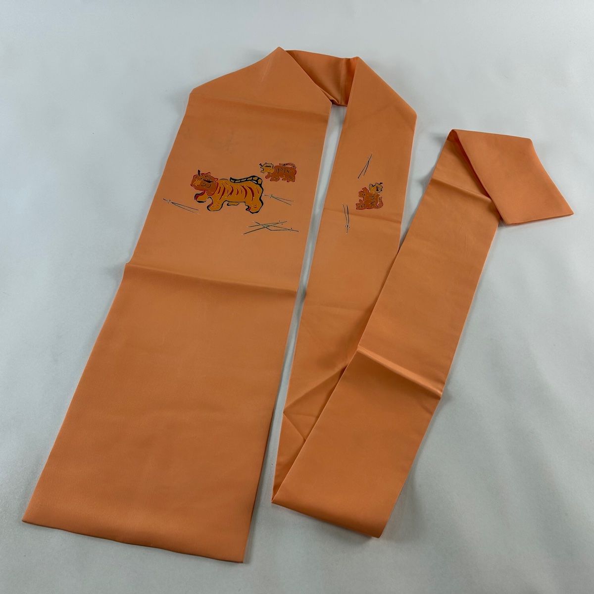 帯　正絹　虎 名古屋帯 名品 虎 金糸 オレンジ 正絹 【中古】 - メルカリ