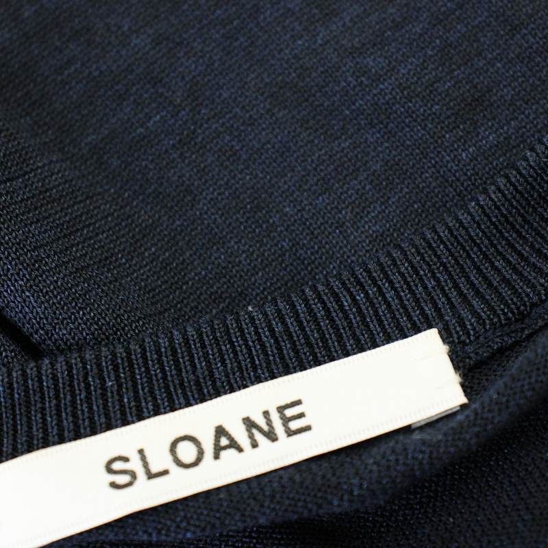 スローン SLOANE 18G シルク天竺長袖 Vネック SL1S-031 ニット カットソー 3 ネイビー 紺 /☆G レディース スローン SLOANE 18G シルク天竺長袖 Vネック SL1S-031 ニット