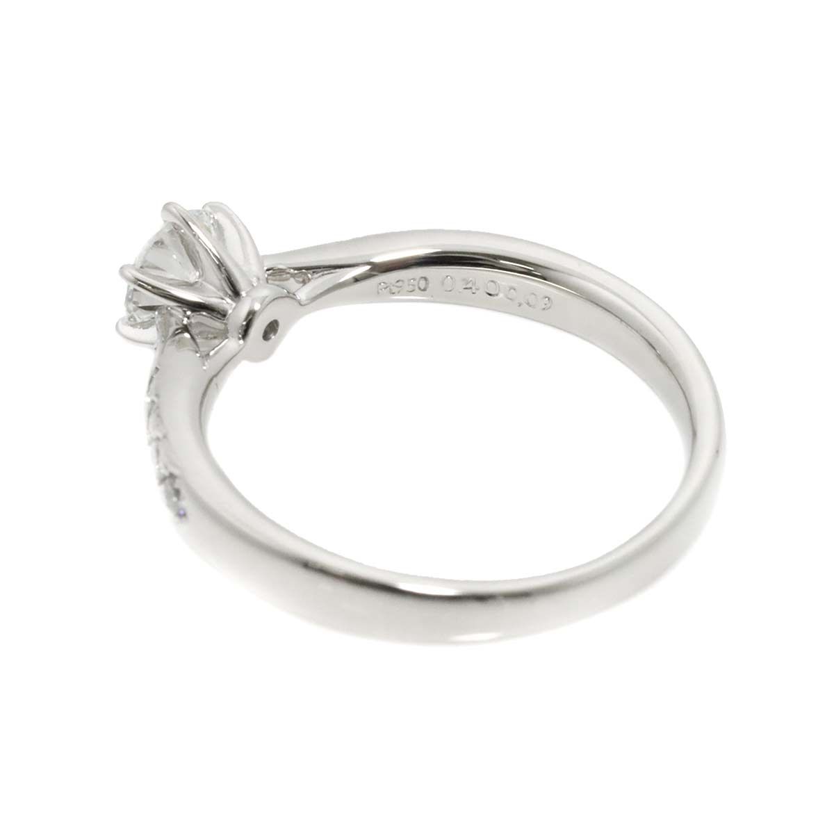 タサキ TASAKI ソリティア ダイヤ 0.40ct F/VS2/3EX 0.09ct 9号