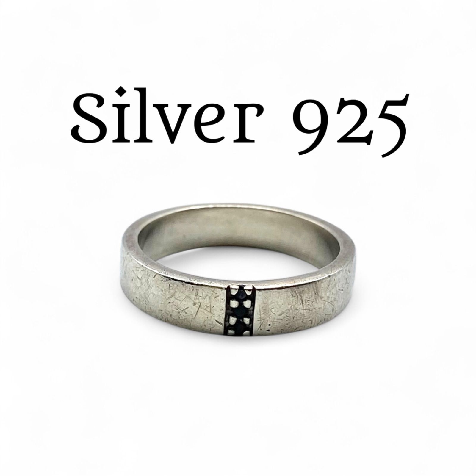 静かな個性】ブラックストーン Silver 925 刻印 00s Vintage Ring 
