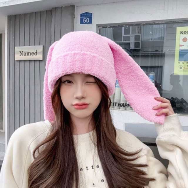 即購入OK 帽子 ニット帽子 レディース うさぎ うさ耳 冬 耳付き