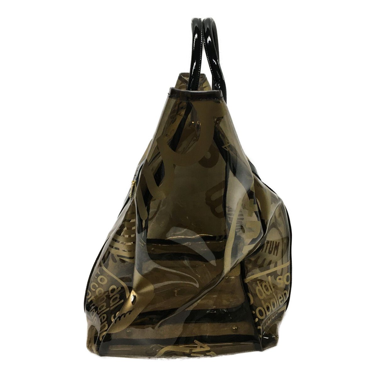 中古 ムータ muta ボストンバッグ ブラック ゴールド クリアBIGトート