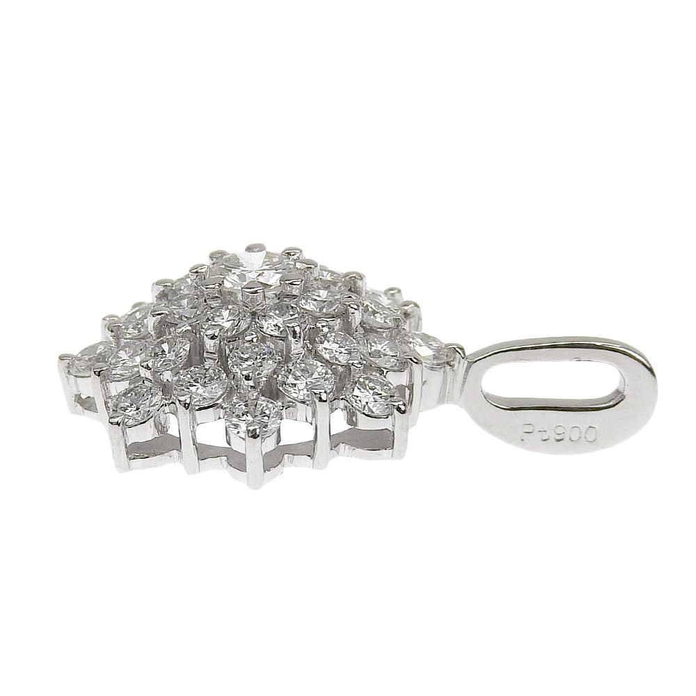 【匿名配送】プラチナ ペンダントトップ チャーム Pt900 メレダイヤ4石 匿名配送】プラチナ ペンダントトップ チャーム Pt900 メレダイヤ4石