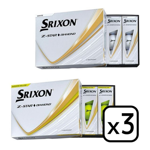 SRIXON Z-STAR DIAMOND ゴルフボール スリクソン ゼットスター ダイヤモンド ボール 3ダース 12個入りｘ3 日本正規品