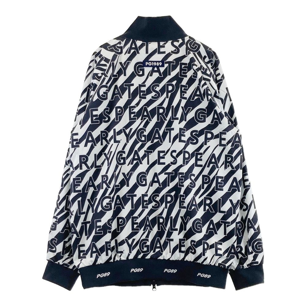 サイズ 5 PEARLY GATES パーリーゲイツ 蓄熱ジップジャケット ロゴ総柄 ホワイト系 240101517792 ゴルフウェア メンズ ストスト