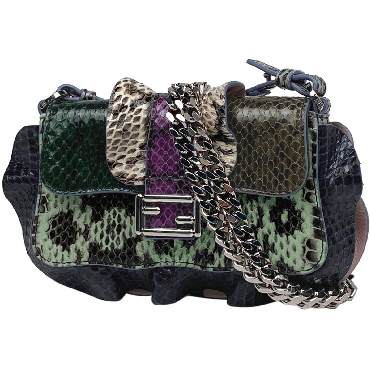 フェンディ FENDI ズッカロゴ ショルダーバッグ フリル マイクロ 